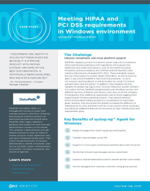 Meeting HIPAA and PCI DSS requirementsin Windows environment