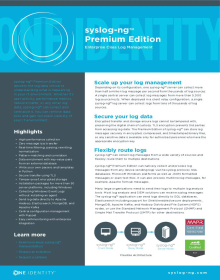 syslog-ng Premium Edition product brochure