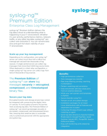 syslog-ng Premium Edition product brochure